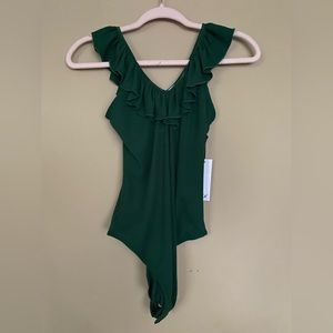 Dex V neck ruffled bodysuit